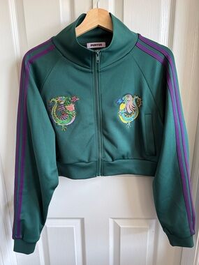 PUNYUS Dragon Embroidered Cropped Track Jacket Size 1 - 2024 SS